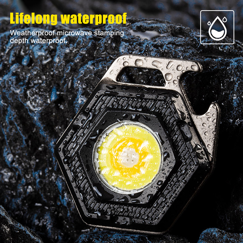 Pocket Mini COB Work Light Keychain LED Flashlight with Tripod Portable Rechargeable Red Torch Strong Camping Magnetic Lantern