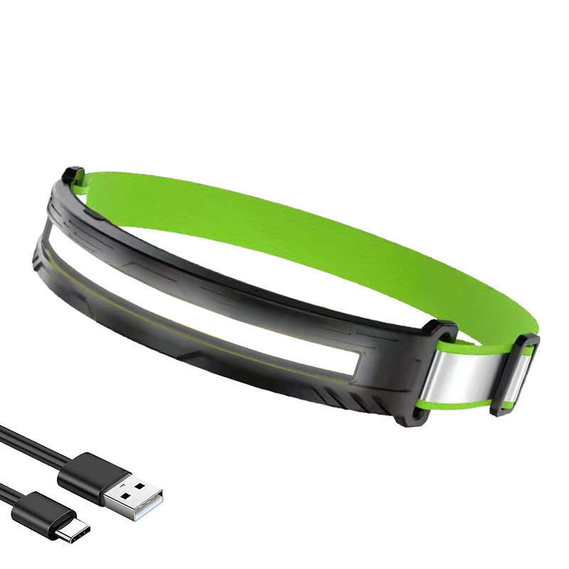 COB Headlamp High Powerful Headlight USB Rechargeable LED Flashlight Head Light Strip with Reflective Band Outdoor Work Light