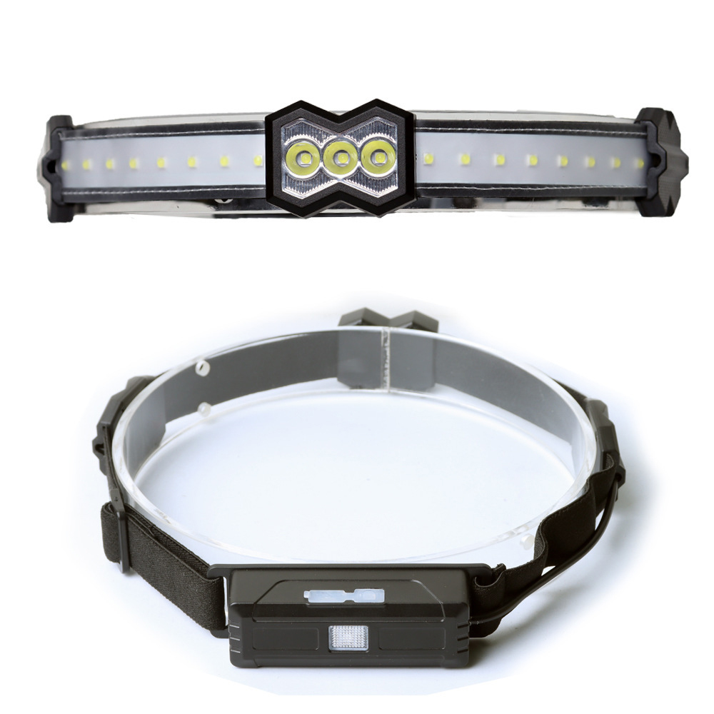 COB Outdoor Running Headlamp Red White Light Source LED Headlight USB Rechargeable Glare Flashlight Work Light Hiking Fishing