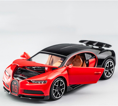 1/32 Alloy Toy Car Models Bugatti Chiron With Sound Light Diecasts Toys Vehicles 3 Doors Opened Car Toy Collection Gift For Kids