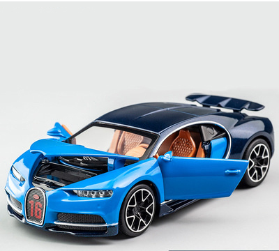 1/32 Alloy Toy Car Models Bugatti Chiron With Sound Light Diecasts Toys Vehicles 3 Doors Opened Car Toy Collection Gift For Kids