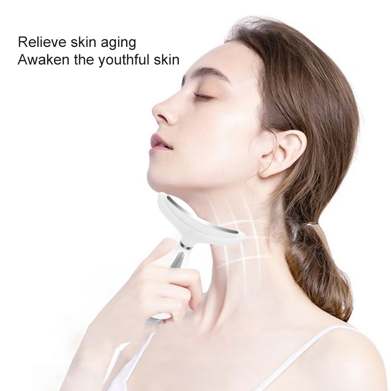 Facial Neck Massager 3 Colors Led Photon Therapy lifting Wrinkle Removal Beauty Device Reduce Double Chin Skin CareTool