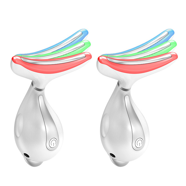 Facial Neck Massager 3 Colors Led Photon Therapy lifting Wrinkle Removal Beauty Device Reduce Double Chin Skin CareTool