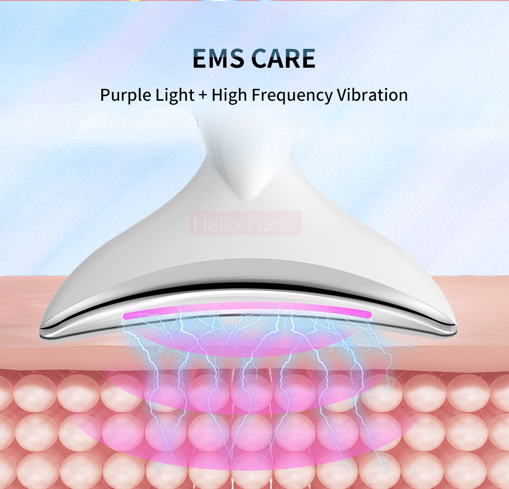 Face Neck Beauty Device Neck Massage LED Photon Therapy Ion Introduction Skin Tighten Reduce Double Chin Skin Care Tools