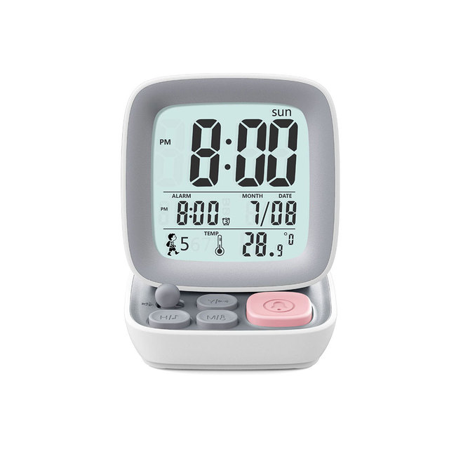 LED Retro Small Computer Children's Alarm Clock  Digital Table With Lamp Electronic Bedroom Bedside Living Room Simple Silent