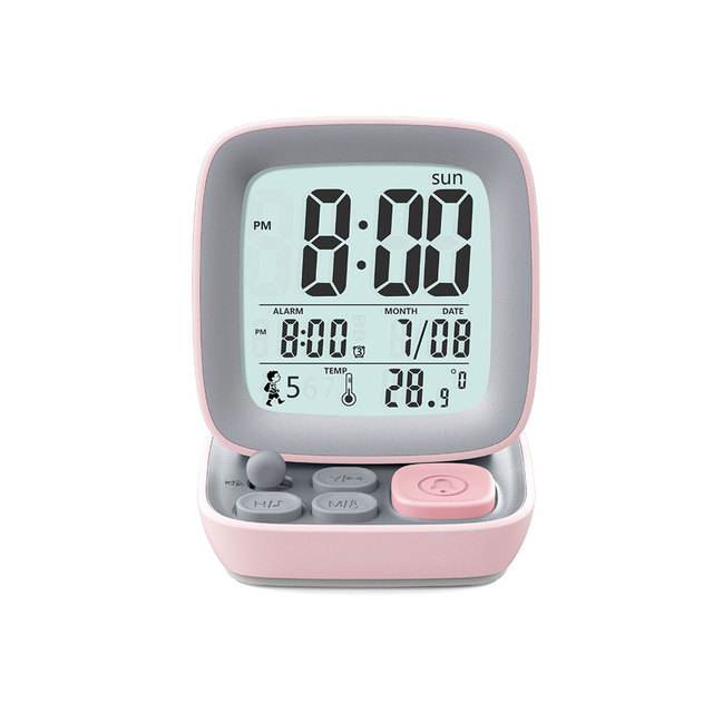 LED Retro Small Computer Children's Alarm Clock  Digital Table With Lamp Electronic Bedroom Bedside Living Room Simple Silent