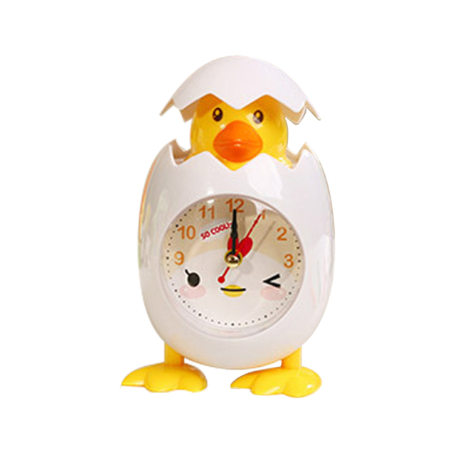 Cartoon Cute Clock Chicken Duck Egg Shell Shape Student Children Bedroom Desktop Decor Quartz Movement Plastic