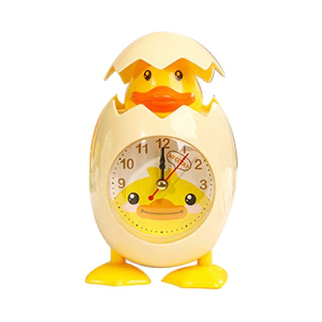 Cartoon Cute Clock Chicken Duck Egg Shell Shape Student Children Bedroom Desktop Decor Quartz Movement Plastic