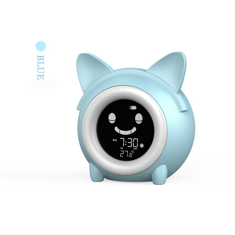 Kids Child Alarm Clock Sleep Training Clock Colorful Night Light Digital Wake Up Clock with Temperature NAP Timer for Bedroom