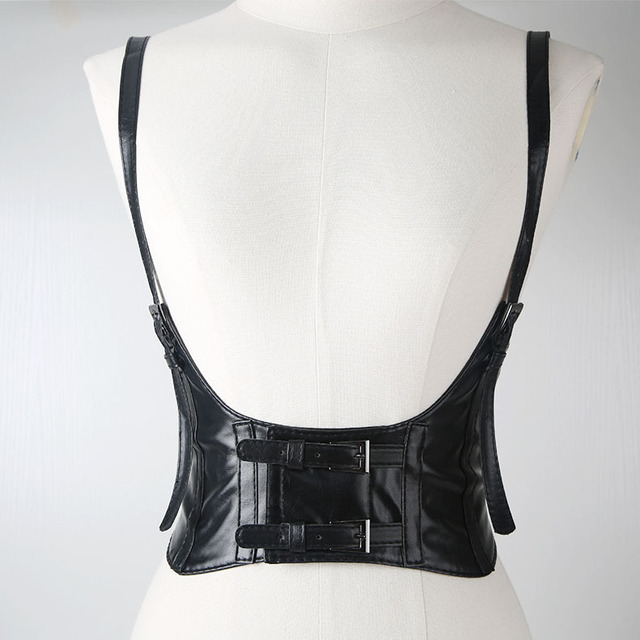 Women Sexy Leather Harness Belt Fashion Ultra-Wide Elasticity Strap Decorative Women Dreasts With Skirts And Waist Closure Belts