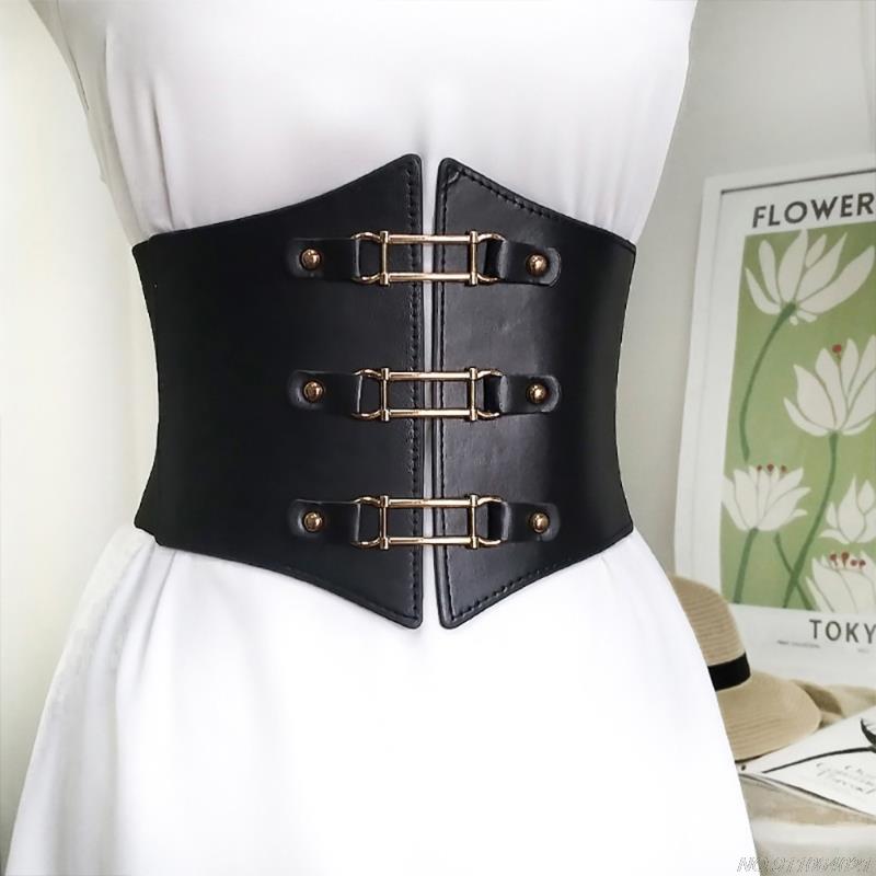 Belts For Women Dresses Waist Buckle Bandage Corset Wide Pu Leather Slimming Body Belts for Women Elastic High Waist wholesales