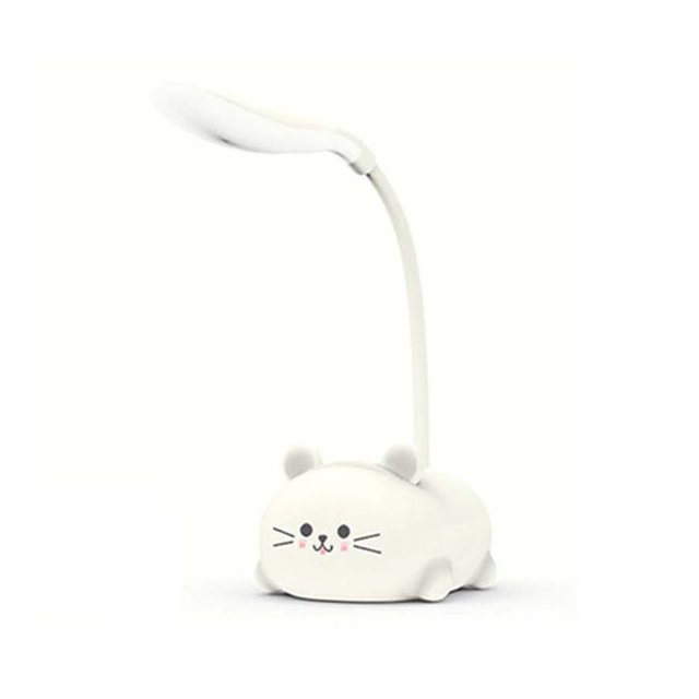 Adjustable Table Lamp Cartoon Cute Cat Night Light USB Rechargeable LED Table Light Child Eye Protection Warm White Desk Lamp