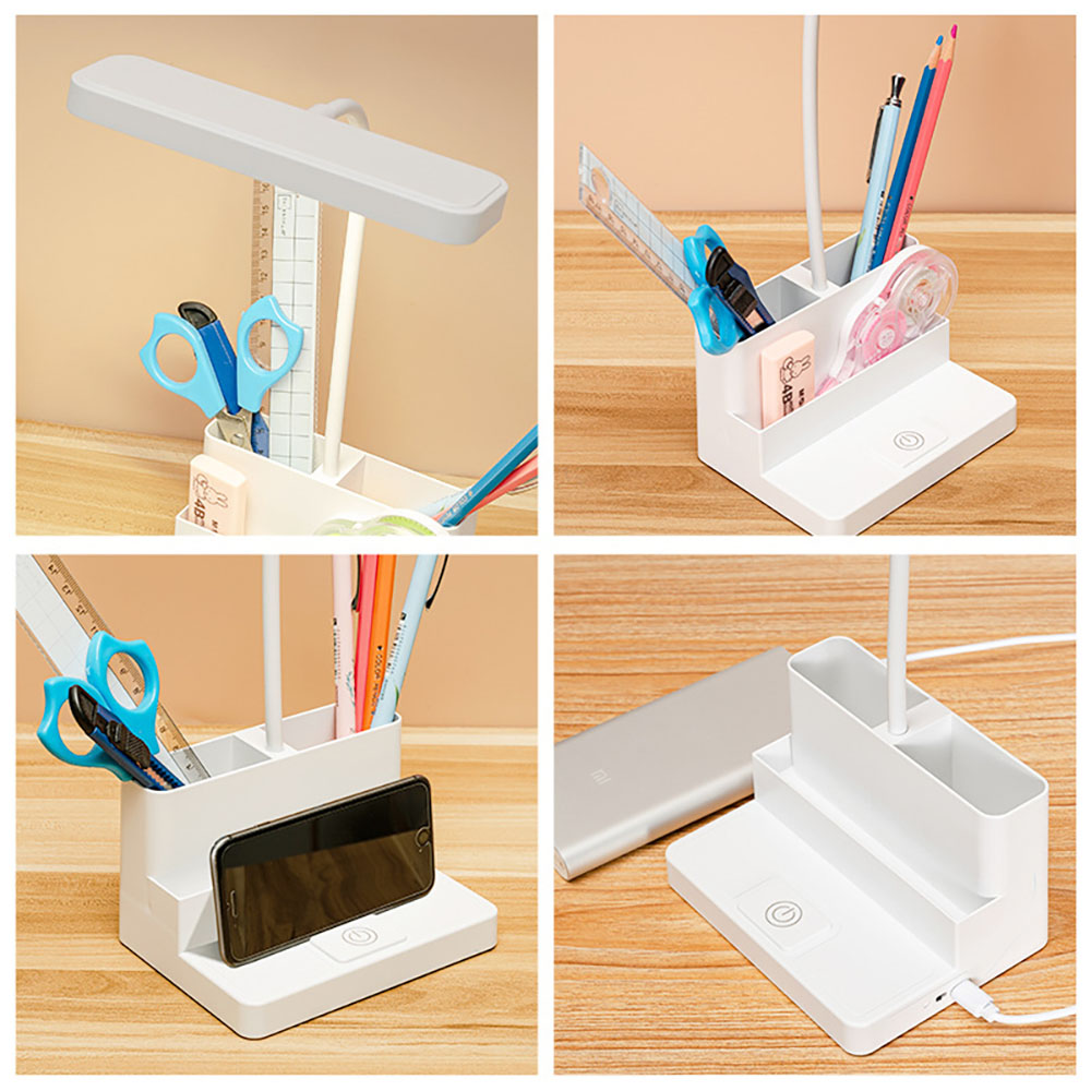 LED Table Lamp For Children Pen Storage Eye Protection Stepless Dimming Desk Lamp Study Student Lamp Office Reading Light Lamp