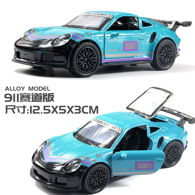 1/36 Porsche 911 GTR Alloy Diecasts Toy Car Models Metal VehiclesDouble Door  Pull Back Collectable Toys For Children Boys Gift