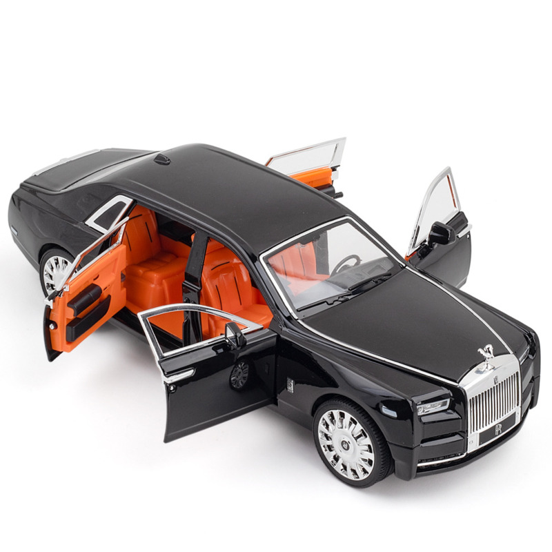 Luxury 1/20 Rolls Royce Phantom Alloy Car Model with engine sound And Pull Back Toy Car 6Open Doors Collection Display Kids Gift