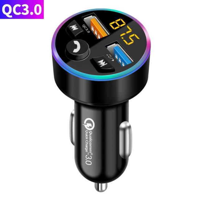 Bluetooth 5.0 Fm Transmitter Adapter Mic Audio For Auto Receiver Auto MP3 Player Dual Usb Fast Charger Car Accessoires