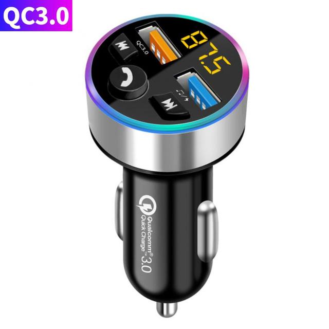 Bluetooth 5.0 Fm Transmitter Adapter Mic Audio For Auto Receiver Auto MP3 Player Dual Usb Fast Charger Car Accessoires