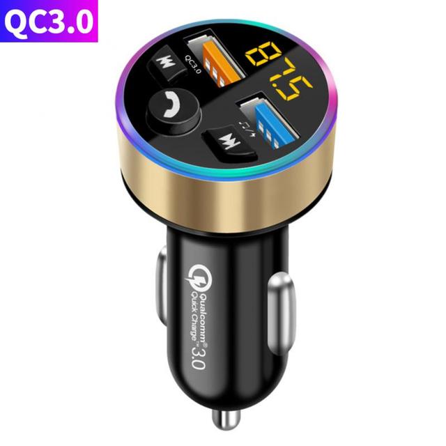 Bluetooth 5.0 Fm Transmitter Adapter Mic Audio For Auto Receiver Auto MP3 Player Dual Usb Fast Charger Car Accessoires