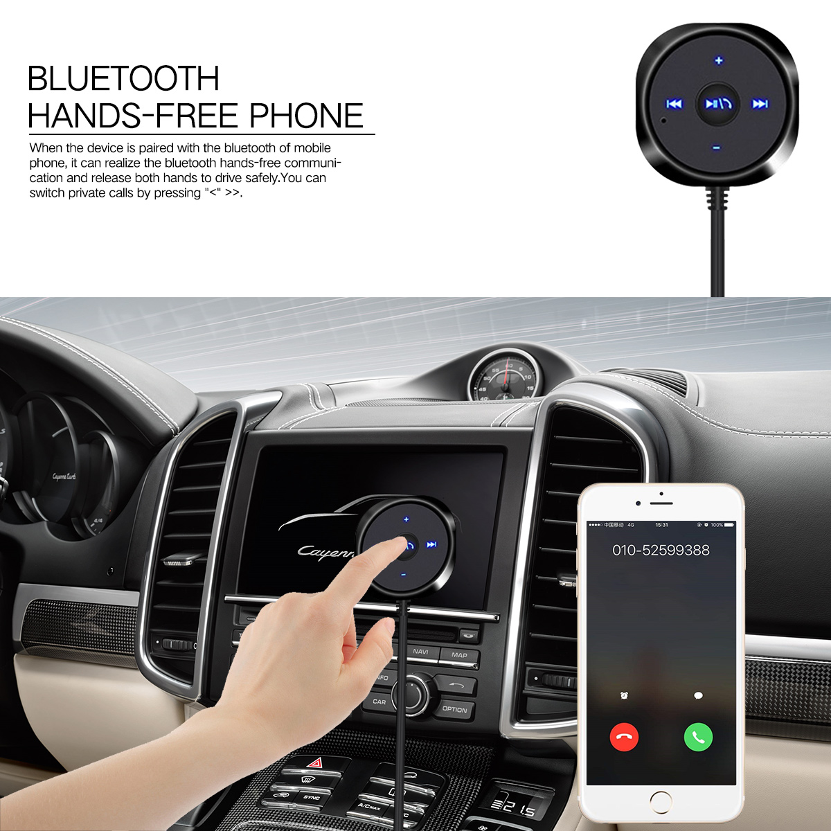 Car Bluetooth FM Transmitter AUX Automobile Hands-free Audio Receiver Car Kit BC20 Music Player