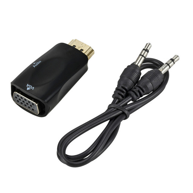 HDMI-compatible Male to VGA Female Adapter HD 1080P Audio Cable Converter For PC Laptop TV Box Computer Display Projector