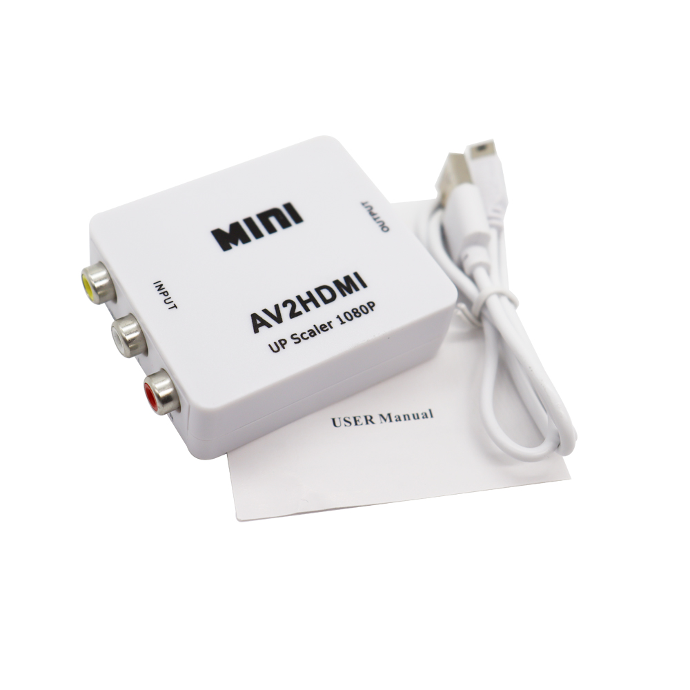 1080P RCA AV To HDMI-compatible Composite Adapter Converter AV2HDMI Adapter For TV PS3 PS4 PC DVD Xbox Projector with USB Cable