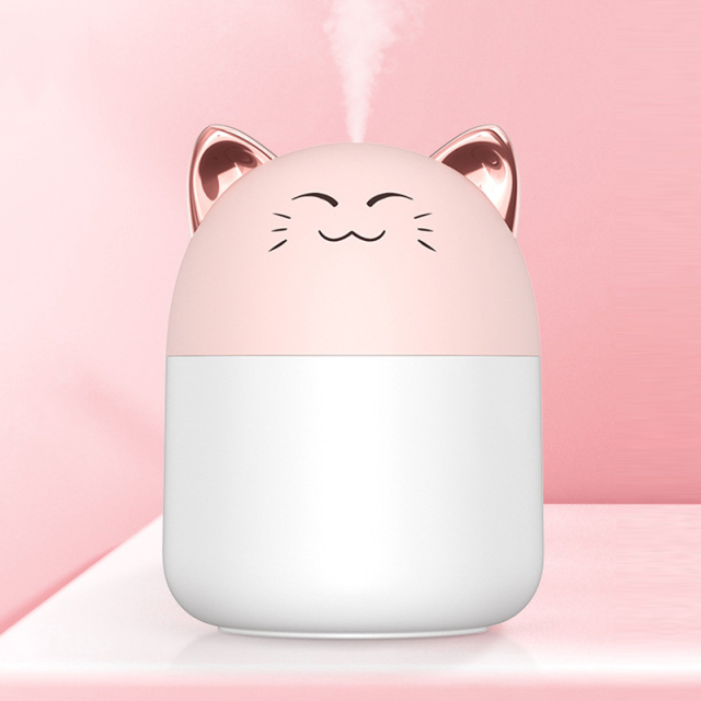 New Desktop Humidifier With Colorful Atmosphere Light 250ml Capacity Cool Mist Aroma Diffuser Home Bedroom Humidifier Purifier
