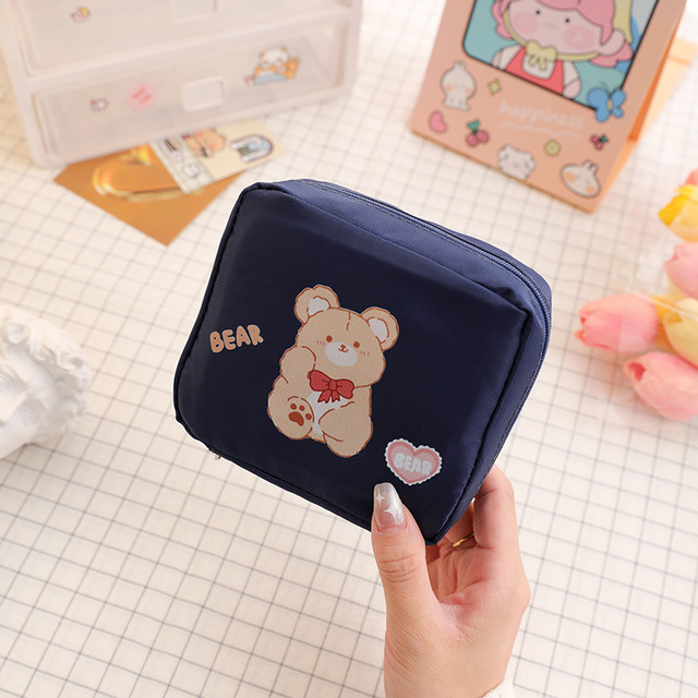 Cartoon Sanitary Napkin Towels Bag Girl Travel Mini Makeup Bags Korean Style Small Money Card Lipstick Earphone Storage Bag