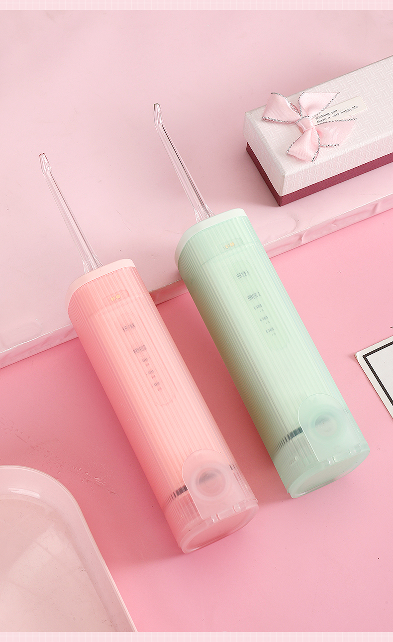 Oral Irrigator USB Rechargeable Water Flosser Portable Dental Water Jet 200ML Water Tank Waterproof Teeth Cleaner