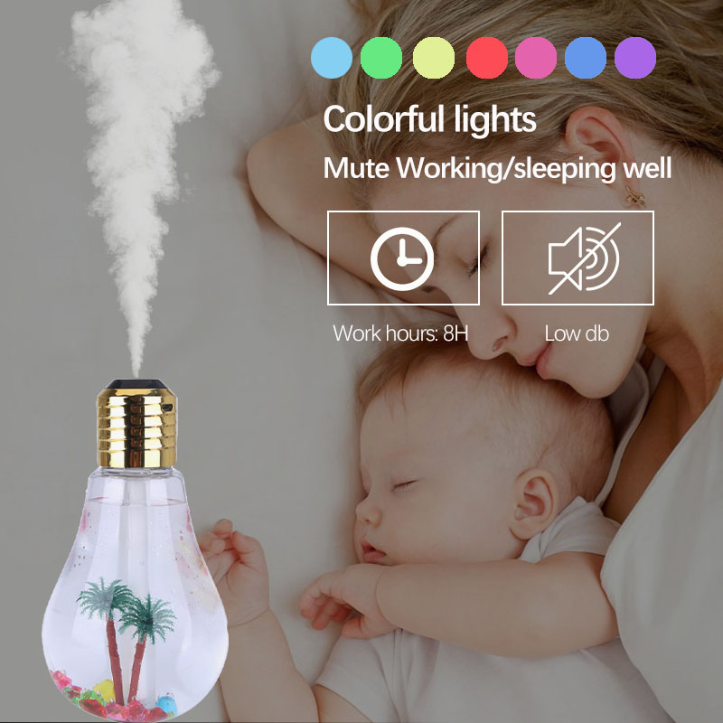 New 400ml Air Humidifier Colorful Lights Essential Oil Diffuser Bulb Cold Mist Machine Suitable for Home Office