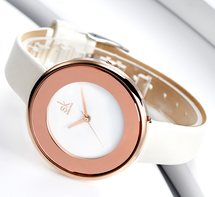 Leather Strap Buckle Watches  Simple Dial Quartz Luxury Ladies Watch