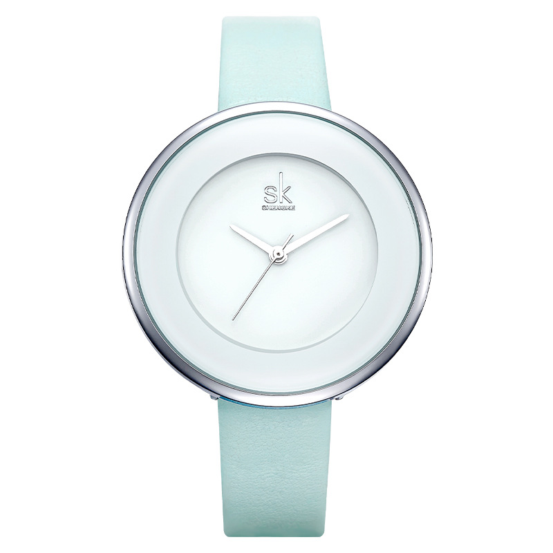 Leather Strap Buckle Watches  Simple Dial Quartz Luxury Ladies Watch