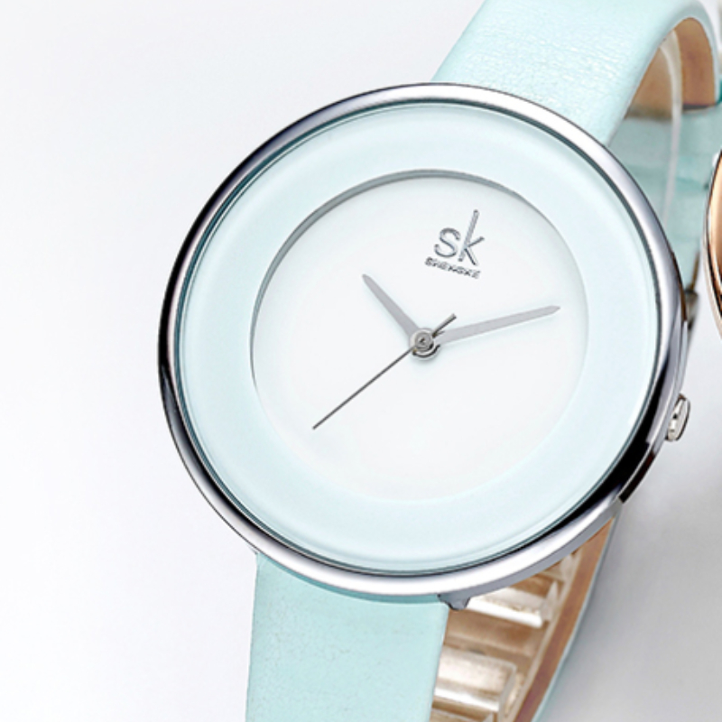 Leather Strap Buckle Watches  Simple Dial Quartz Luxury Ladies Watch