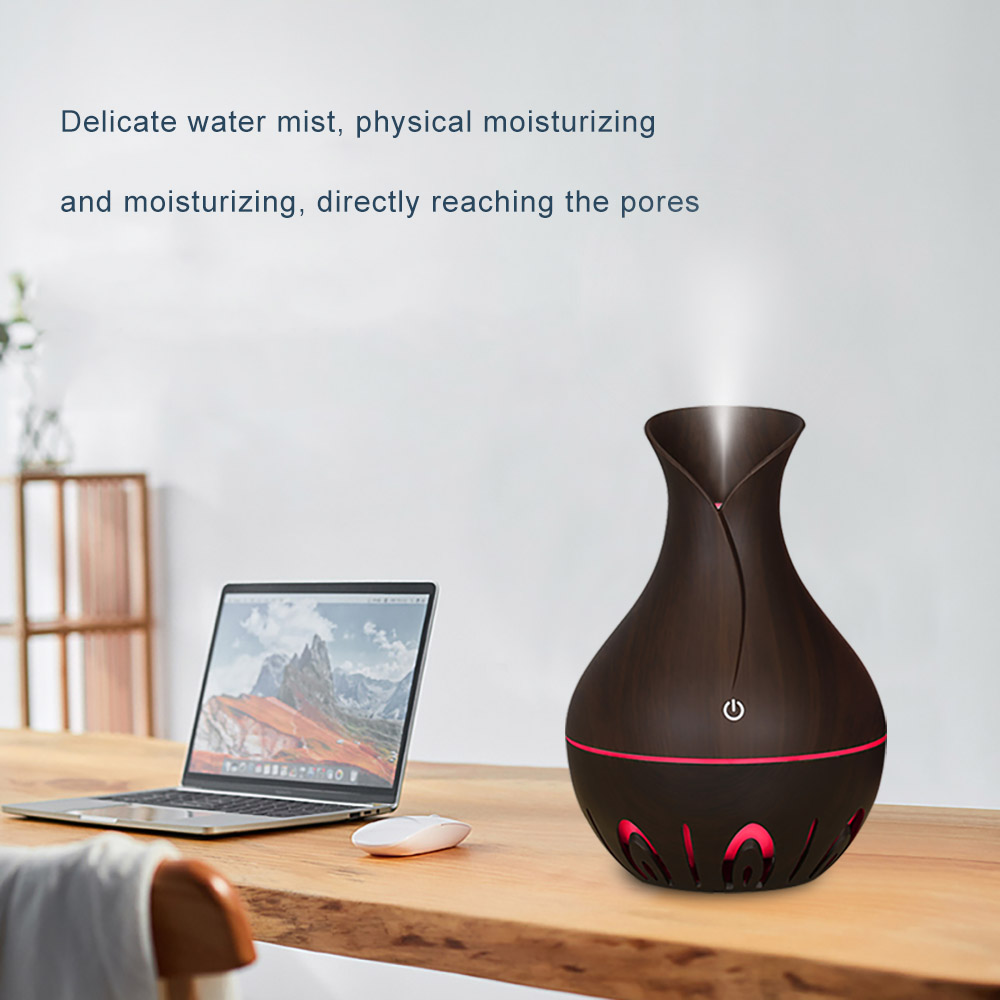 Mini Air Humidifier Ultrasonic USB Aroma Diffuser Wood Grain LED Night Light Electric Essential Oil Diffuser Aromatherapy Home