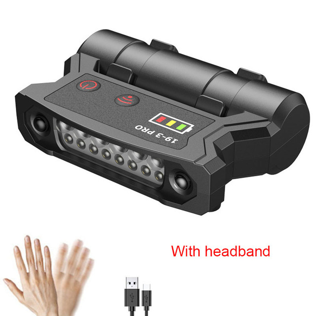 10W XPG COB LED Induction Running Hat Clip Headlamp 18650 USB Motion sensor Fishing Head Torch Light 2-6 Modes Camping Lantern