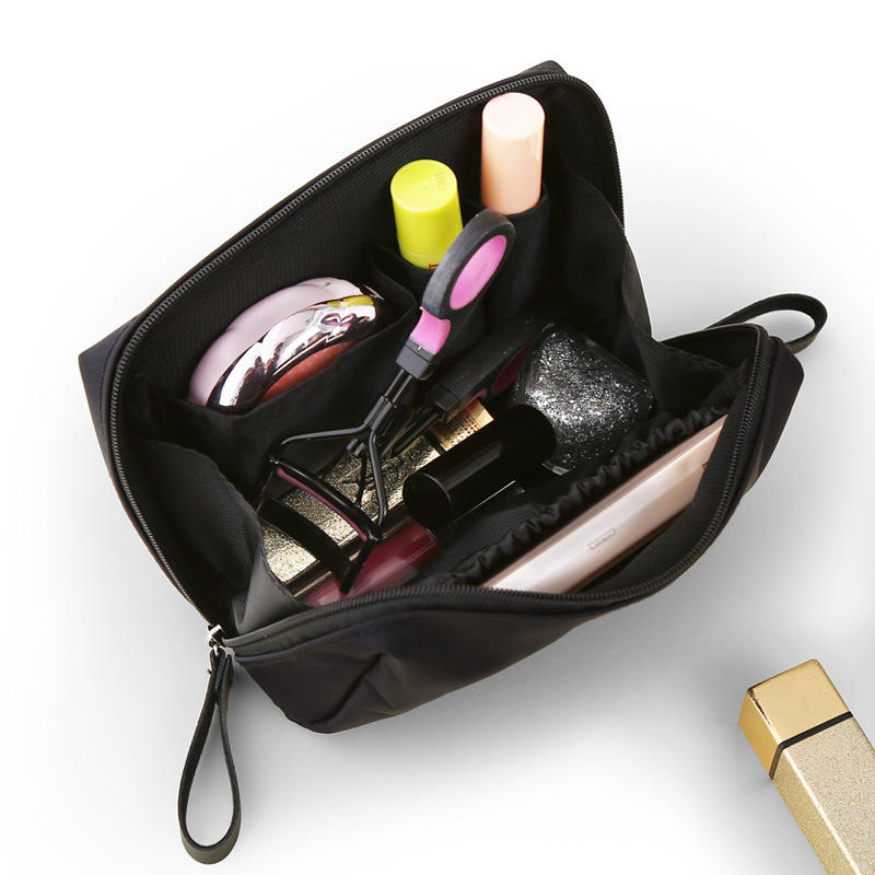 Women Cosmetic Bag Solid Color Korean Style Makeup Bag Pouch Toiletry Bag Waterproof Makeup Organizer Case