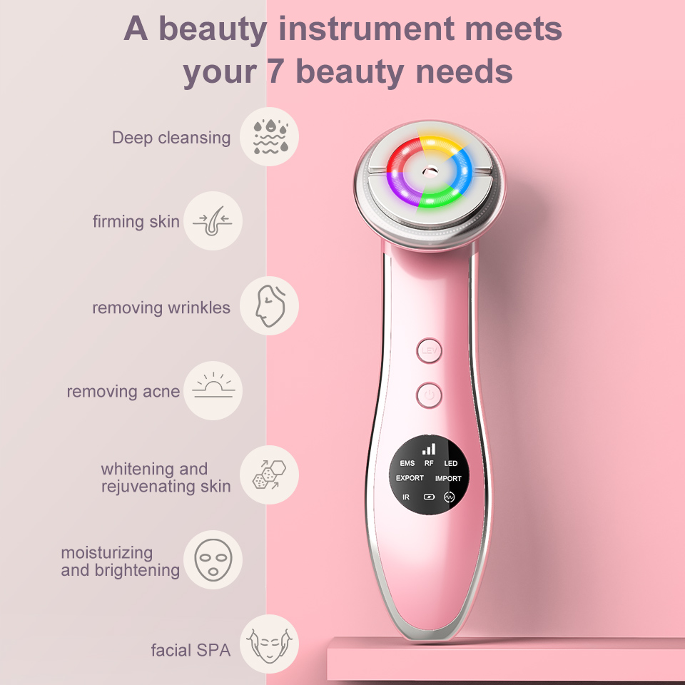 Beauty Device RF EMS Mesotherapy Electroporation Face Radio Frequency LED Photon Skin Rejuvenation Tightening