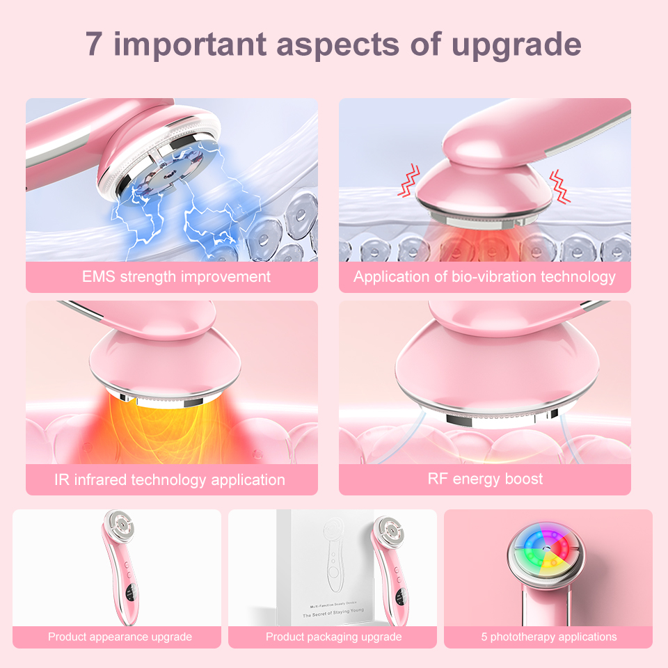 Beauty Device RF EMS Mesotherapy Electroporation Face Radio Frequency LED Photon Skin Rejuvenation Tightening