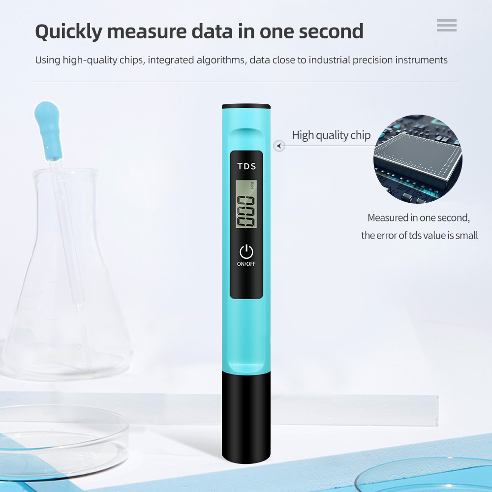 Handheld TDS Meter Digital Water TDS Meter Range 0-9990m Mini Water Purity PPM Analysis Tool Aquarium Swimming Pool Lab