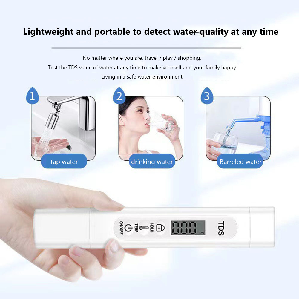 Water TDS Meter Pen EC Conductivity Tester Portable Water Quality Monitor for Drinking Water Fertilizer Concentration