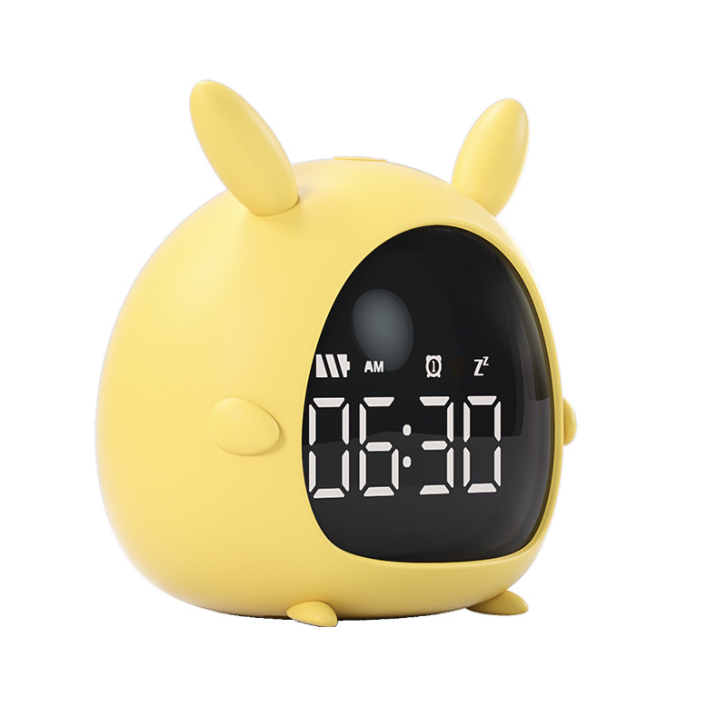 Student Alarm Clock Usb Charging Voice Control Desktop Digital Led Clock Mini Electronic Cartoon Children Alarm Clock