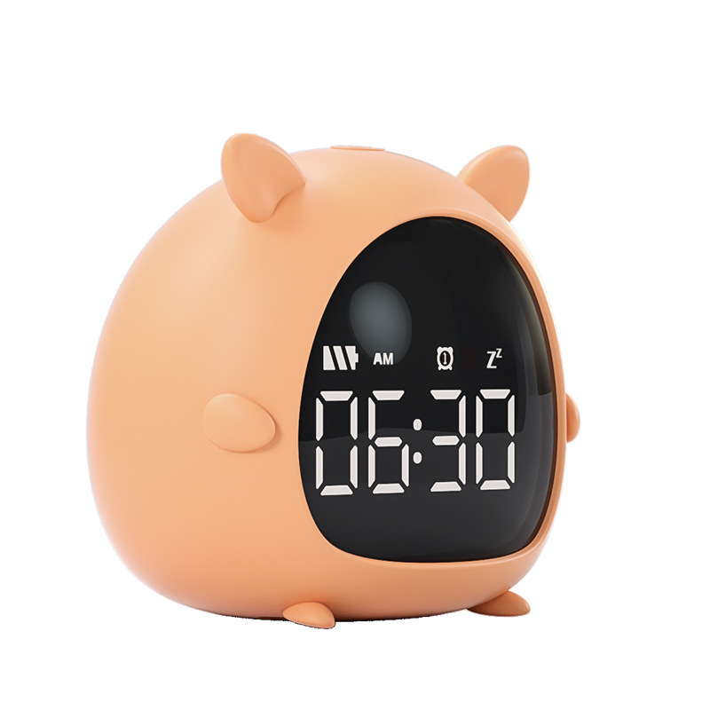 Student Alarm Clock Usb Charging Voice Control Desktop Digital Led Clock Mini Electronic Cartoon Children Alarm Clock