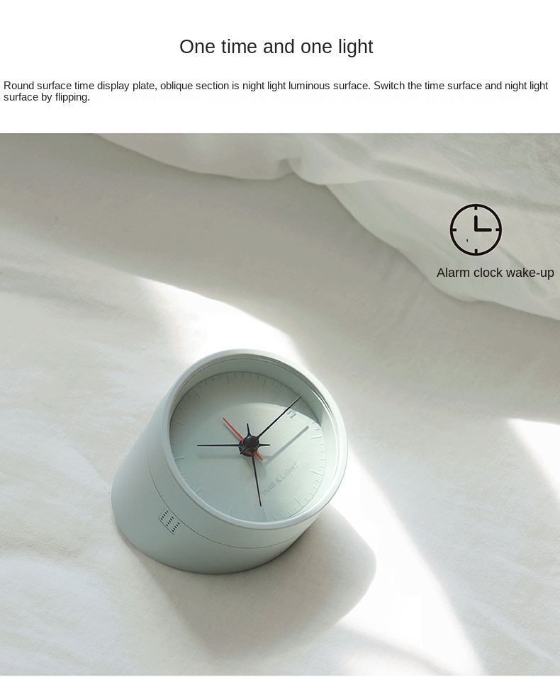 Pointer Alarm Clock Flip To Change Night Light Nordic Simple Charging Multi-function Stepless Dimming Bedside Night Light