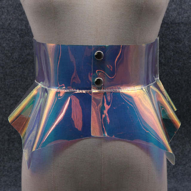 Transparent Wide Waist Belt Women Fashion Individuality Stereoscopic Skirt Type High Quality PVC Dresses Accessories Waist Belts