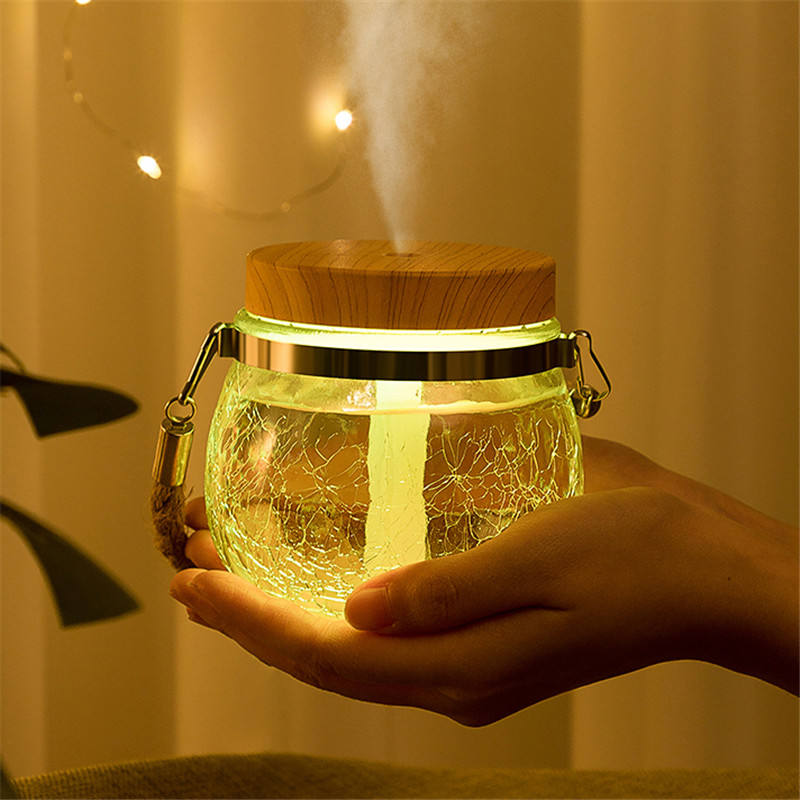 Home Bedroom Essential Oil Aromatherapy Humidifier 3d Glass Aroma Diffuser Color Changing Humidifier