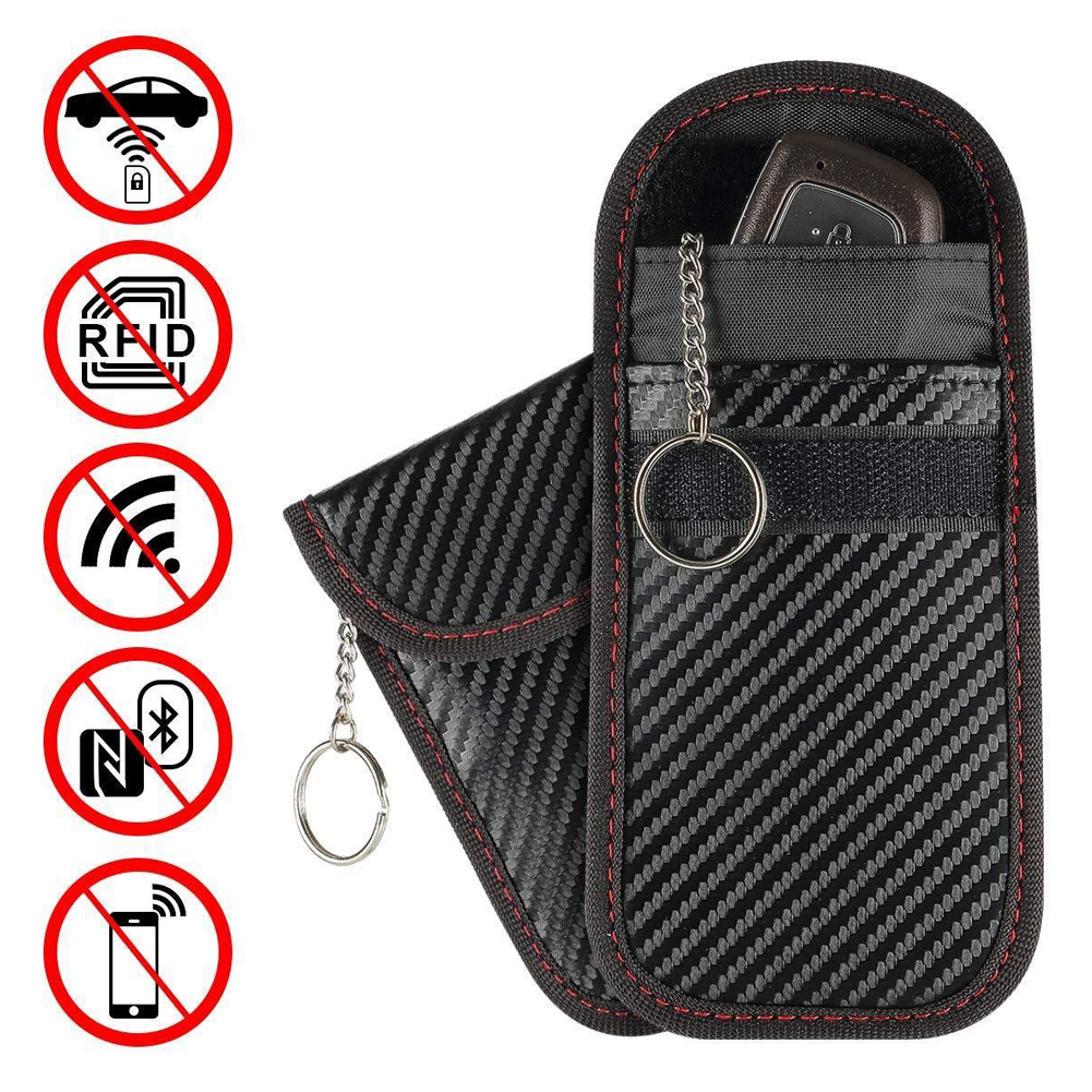 Hot 1pc Anti-theft Car Key Fob RFID Signal Blocker Faraday Signal Blocking Pouch Bag Key Wallets