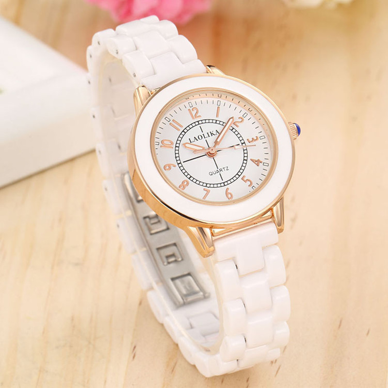 Ceramic watch women's quartz watch  wrist   Clasp  Fashion & Casual