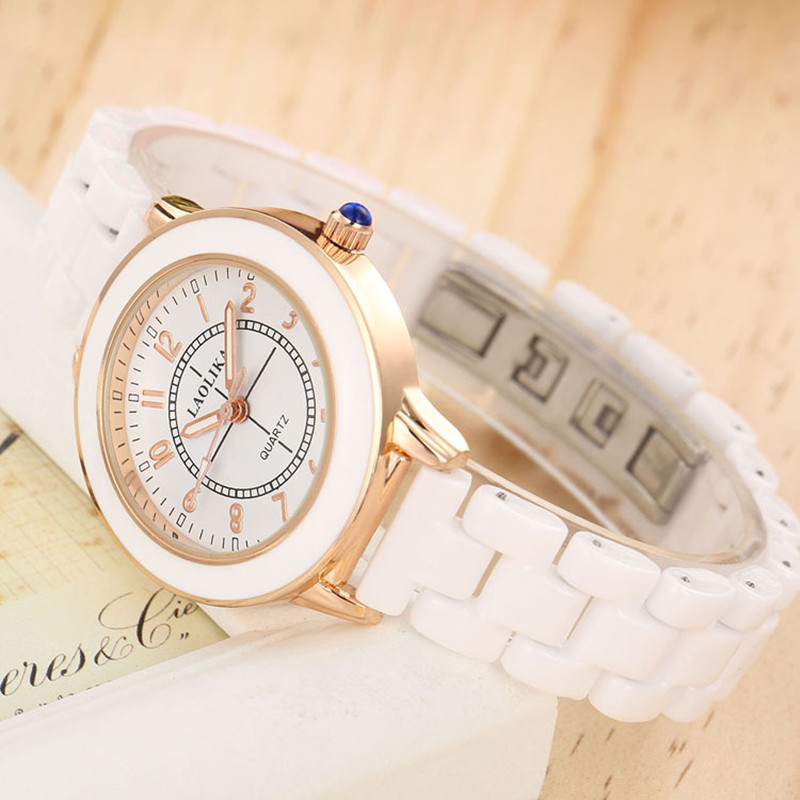 Ceramic watch women's quartz watch  wrist   Clasp  Fashion & Casual