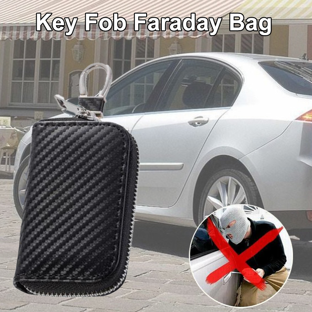 Key Fob Faraday Bag RFID Signal Shielding Zipper Car Key Signal Shielding Box Portable Signal Shielding Box