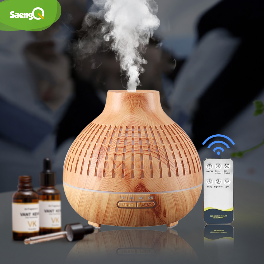 Air Humidifier Aroma Diffuser Electric Humidifier Remote Control Cool Mist Maker Fogger Essential Oil Diffuser LED Lamp