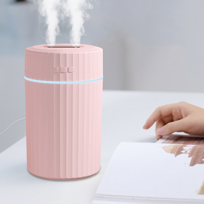 USB Dual Spray Humidifier 2L Large Capacity Hydration Instrument Home Bedroom Quiet Aromatherapy Large Fog Volume Purifier